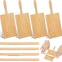 Tessco 4 Set Gnocchi Board Wood Pasta Board Beechwood 8.46 Inches with 4 Pieces Roller Gnocchi Paddle Pasta Making Tools for Homemade Kitchen Gift Ideas