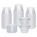 Galashield [100 Sets] 4 oz Small Plastic Containers with Lids, Jello Shot Cups, Disposable Portion Cups, Condiment Containers with Lids, Souffle Cups for Sauce and Dressing