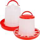 winemana Chick Feeder 1 Lb and Waterer 1.5 L Kit, Hanging Poultry Plastic Containers for Outdoor (Size: 7" x 7")