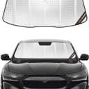 Windshield Sun Shade for Ford F150 2004-2008, Lincoln Mark LT 2006-2007. Reflective Aluminum Film Front Window Sunshade - BLAZBLOCK (Shiny Silver Classic)