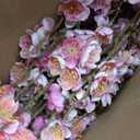 florisso 6 PCS Artificial Cherry Blossom Branches Spring Indoor Decoration, Faux Flowers 34.45" Long Stems Plum Fake Peach Plants Real Touch Silk for Wedding Home Bedroom Party Table Office, Pink