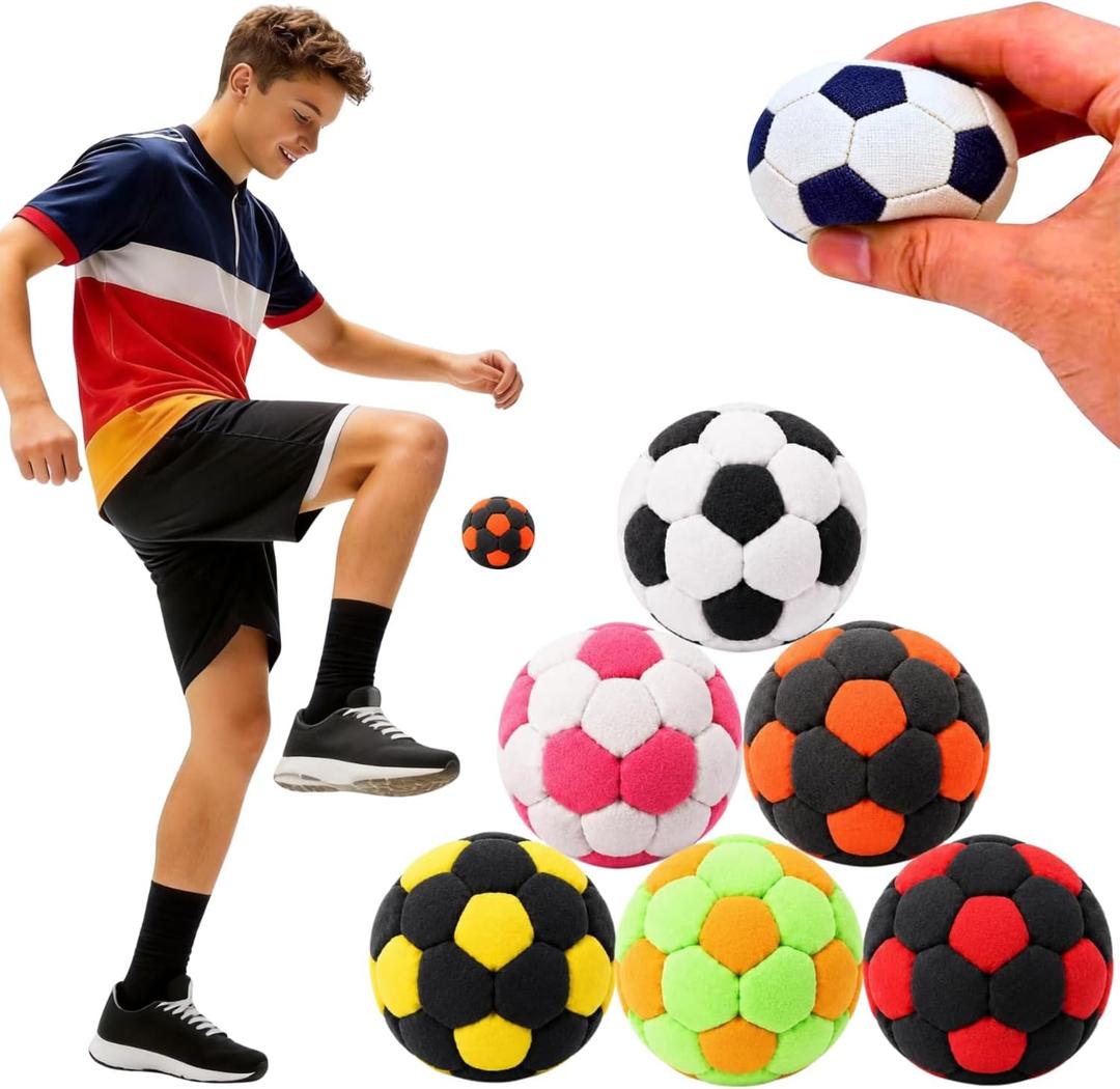 Knitted Hacky Footbag Set 6PCS, Colorful Crochet Kick Dirt Balls, Durable Handwoven Juggling Sand-Filled Bags for Kids & Adults, Outdoor Indoor Party Games, Balance & Coordination Training