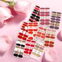 SILPECWEE 20 Sheets Valentine's Day Nail Polish Stickers Decals Nail Wraps for Women Gel Nail Strips Self Adhesive Nail Polish Strips Holiday Manicure Design for Nail Art with 1pc Nail File