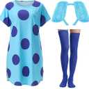 Mepase Women Halloween Costume Include T-Shirt and Dog Ears Headband for Cosplay Party