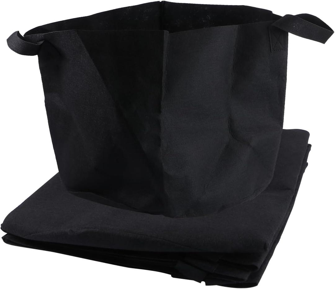 5pcs Breathable Felt Planting Bag Round Garden Grow Bags for Outdoor Indoor Heavy Duty Reusable Fabric Plant Grow Insulation 40x30cm