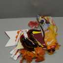 Famoby GIVE THANKS Hanging Banner Porch Sign Autumn Pumpkin Maple Leaf Backdrop Flag Banner Paper Fan&Swirls for Thanksgiving Party Decorations