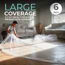 12 x 9 Ft Drop Cloths (6-Pack) Plastic Sheeting & Painters Plastic Tarps for Painting, Waterproof Floor & Furniture Protection