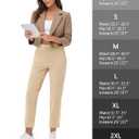 25"/27" Womens Golf Pants Stretch Travel Ankle Cropped Pant High Waist with Zipper Pockets 7/8 Work Business Casual (X-Small, Khaki)