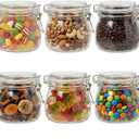 17 Oz Airtight Glass Jars with Clamp Lids, Small Food Storage Canisters Set of 6, Wire Clip Mason Jars for Canning Pickling Spice Herb