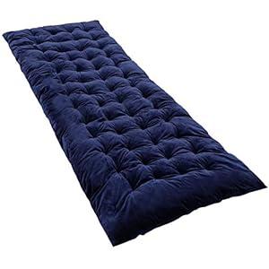 REDCAMP Folding Cot Pads for Sleeping Extra Thick, Soft Comfortable Velvet Cotton Camping Cot Mattress Pad for Backpacking Hiking, Blue 75x28 inches
