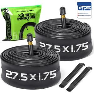2 Pack 12"/14"/16"/18"/ 20"/ 22"/24"/ 26"/27.5"/28"/29" x1.75/1.95/2.10/2.125 Bicycle Tube with 2 Tire Levers, with 32mm AV Schrader Valve, Inner Tube for Kids/Road/MTB Bike (2 of One Size)