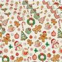 Artoid Mode Gingerbread Gifts Trees Christmas Placemats Set of 4, 12x18 Inch Seasonal Winter Holiday Place Mats for Party Dining Table (Red)