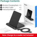 PlusAcc Wireless Charging Dock for Kindle Paperwhite Signature Editions (2022 & 2024 Releases) & Colorsoft Signature Edition & Smartphones, Foldable Charger Stand Compatible with iPhone 15 Pro Max