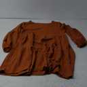 Amoretu Womens Tunic Dress Long Sleeve V Neck Casual Loose Flowy Swing Shift Dresses (Medium, Caramel)