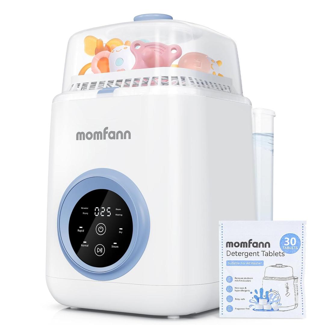 MOMFANN Baby Bottle Washer-19 Min Rapid Wash, Sterilizer and Dryer, All-in-One Cleaner, Bottles, Pump Parts & Baby Essentials for New Parents Gift, Replaces Hand Washing