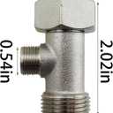 9 x TAODAN 7/8 x 7/8 x 3/8 inch Silver Copper Bidet T Adapter Toilet Faucet Diverter Hose Fitting Accessories