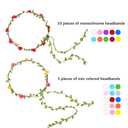 EBOOT 15 Pieces Assorted Colored Flower Crown Wreath Headband Garland Multicolor Headbands Floral Headpiece for Wedding Festival Vacation Fairy Party Photography Props