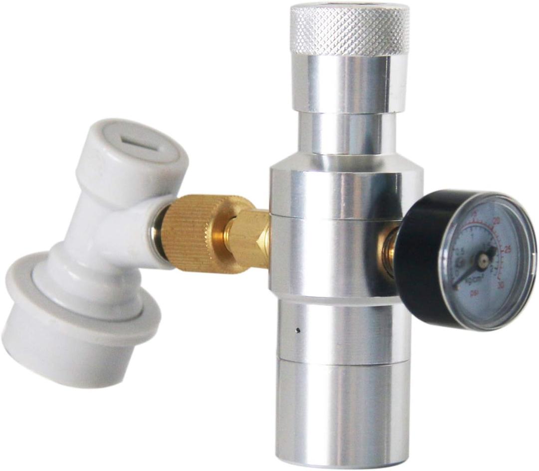Beer Keg Charger CO2 Dispenser - Includes Keg Regulator 0-30 PSI, 3/8" Thread Adapter, Gas Ball Lock Quick Disconnect for Homebrewing Beer Keg Charger CO2 Dispenser - Includes Keg Regulator 0-30 PSI, 3/8" Thread Adapter, Gas Ball Lock Quick Disconnect for Homebrewing