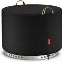 QH.HOME Fire Pit Cover Round for Solo Stove Bonfire 22", Waterproof Smokeless Fire Pit Cover, 600D Strong Tear Resistant, Fits for Gas/Table/Bowl Fire pits - 23" D X 16" H (Black)