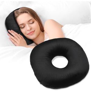 Ear Piercing Pillow for Side Sleepers with Ear Hole, Donut Pillow for CNH and Ear Pain Ear Inflammation Pressure Sores, Ear Guard Pillow