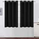 LEMOMO Black Thermal Blackout Curtains/52 x 45 Inch/Set of 2 Panels Room Darkening Curtains