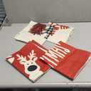 Sunboom Christmas Pillow Covers 18x18 Set Of 4, Christmas Farmhouse Decoration Holiday Winter Throw Pillow Covers, Red Snowflake Merry Christmas Tree Reindeer Linen Pillow Cases, Xmas Decor Home Couch