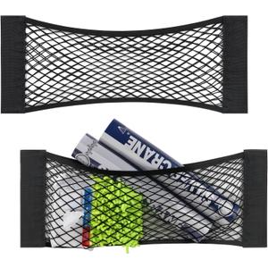 2 Packs Universal Mesh Cargo Net,Elastic Car Storage Net Pocket Bag for Trunk,Automotive Cargo Nets Storage Pouch Add On Organizers for RV,Car,Truck(22.6 * 9.5 inch)