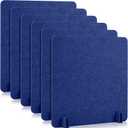 Kisston 6 Pack Acoustic Desk Divider Partition 24 x 24" Stand Up Freestanding Desk Privacy Panel Noise and Visual Distractions Reducing Table Divider for Office Class Reception Area (Blue)