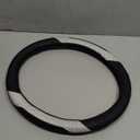 PIC AUTO Steering Wheel Cover, Sparkly Crystal Bling Glitter with Black Leather, Universal Fit 14.5"-15.5" Car Steering Wheels for Girls & Women, Breathable Anti-Slip Steering Wheels Cover