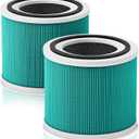 2 Pack Core 300 Toxin Absorber Replacement Filters for LEVOIT Core 300 and Core 300S VortexAir Air Purifier, True H13 3-in-1 and Activated Carbon,Core 300-RF-TX (Green)