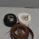 UnFader Pack 3 Women Belts for Jeans Pants, Fashion Gold Buckle Leather Belts (XL for waist size 40"-45", 1-black+brown+white)