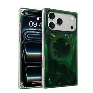 MZELQ for iPhone 17 Pro Case Crystal Back Laser Glitter -Green