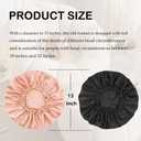 Satin Bonnet Double Layer Silk Bonnet for Sleeping Women Hair Care for Natural Curly (Black&Orange)