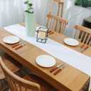 Soft Caddice Faux Linen Table Runner Cloth 2 Side for Kitchen Family Dinners or Gatherings, Indoor or Outdoor Parties, Everyday Use (12 x 72, Seats 4-6 People), Pure White