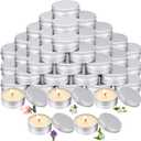 MTLEE 50 Pcs Wedding Scented Candles Gift Travel Tin Candle Aromatherapy Candle for Christmas Winter Baby Shower Favors Wedding Gifts (Rose,Vanilla,Jasmine,Lavender,British Pear)