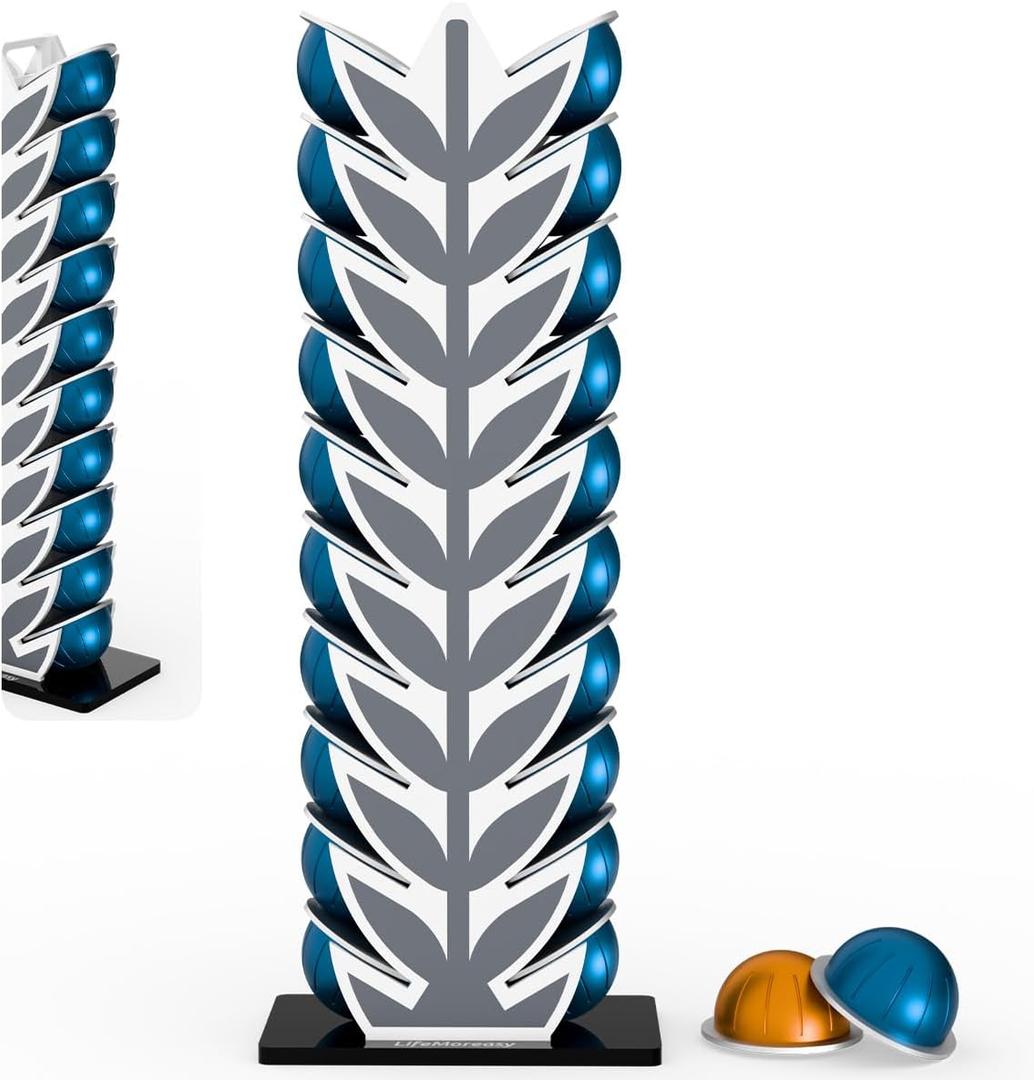 Coffee Pod Holder Stand for Nespresso Vertuoline Capsules20 Pods Organization Storage - Ideal for Small Kichen Counter and Coffee Bars