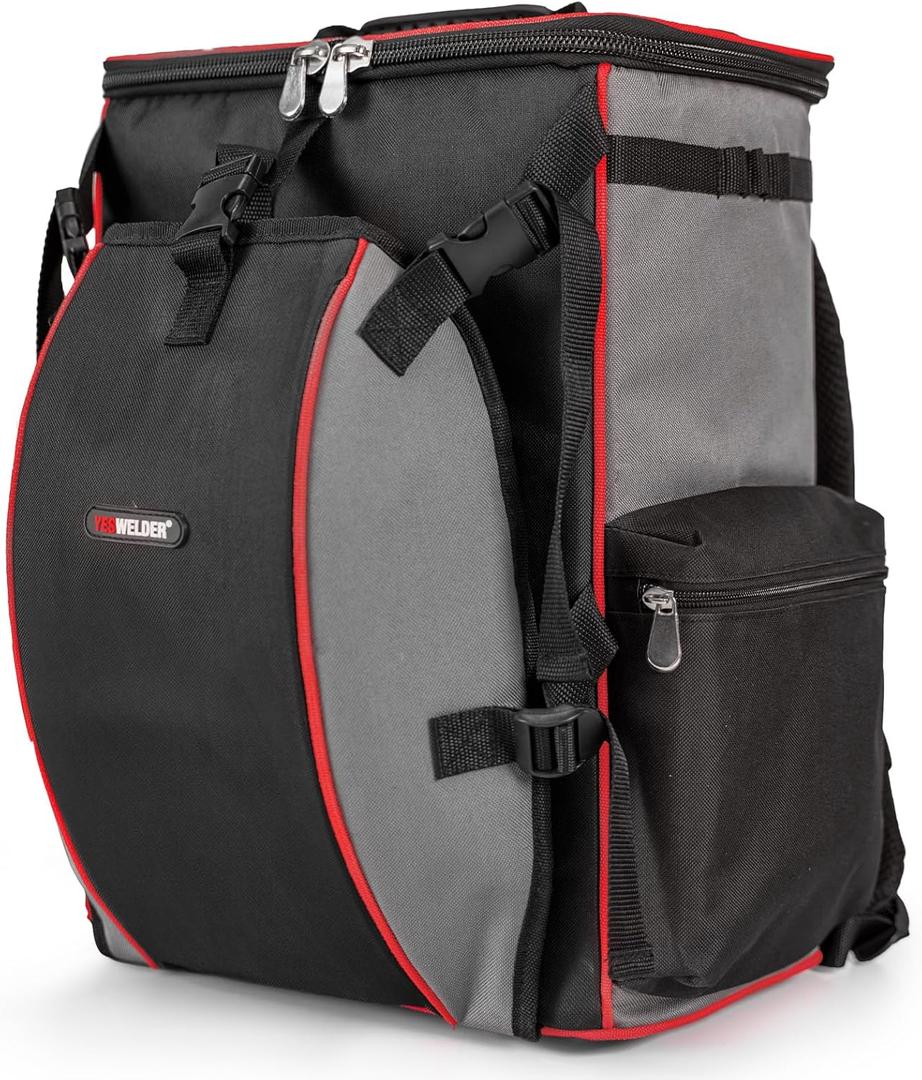 YESWELDER Welding Backpack Extreme Gear Pack with Helmetcatch (holds welding helmet, jacket, gloves, tools, etc.) All-In-One Heavy Duty Welder Bag (Bb03)