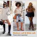 Vepose Women's 949 Knee High Boots,Tall Riding Boots Low Heel with Wide Calf and Wide Widths (8.5)