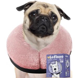 Loflaze Soft Inflatable Dog Cone Collar for Large Medium Small Dogs Cats After Surgery - Neck Donut, E Collar Alternative for Recovery (pink)