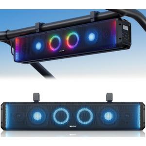 Ehaho 26 Inch 6-Speaker UTV Sound Bar with Bluetooth, RGB, IP66 Waterproof | 500W Peak Power, BT 5.4 & Auracast, Music-Sync RGB, USB/AUX, Detachable Cable, Fits 1"-2" Roll Cage for UTV Golf Cart SXS ATV