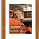 Suede 11x15 Frame - Single Frame, Christmas Elegant Brown 11 x 15 Poster Frame with Mat for 8.5x11, 11x15 Picture Frames for Artwork, Puzzles, Photos and Movie Posters