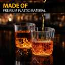 Yungyan 150 Pcs 10 oz Plastic Clear Whiskey Glasses, Clear