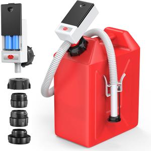 Automatic Fuel Transfer Pump with Auto Stop Sensor Overfill Protection, Fast and Safe Portable Gas Can Pump with 3 Can Adapters & 51'' Extra Long Hose for Oil, Diesel, Gasoline