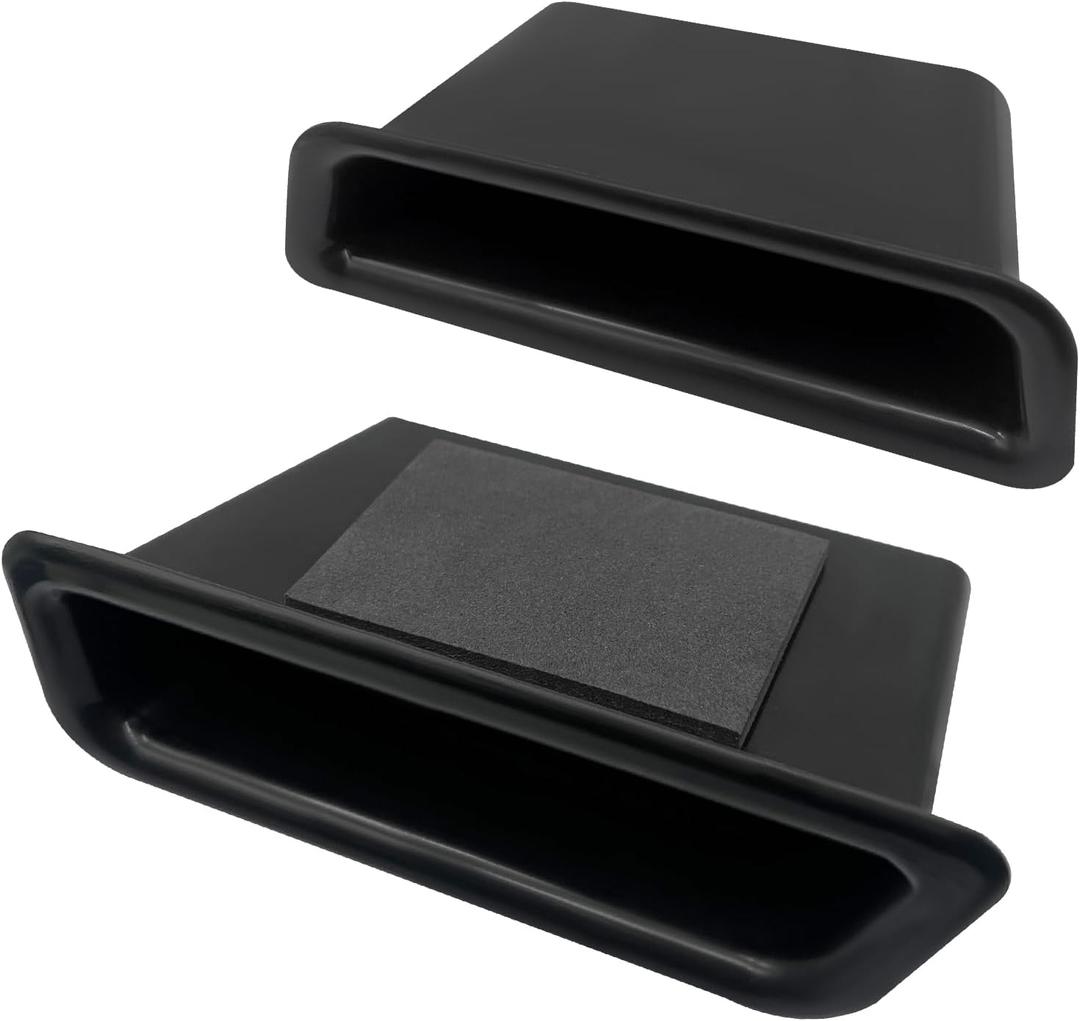 2PCS Door Side Storage Box, Car Door Organizer, Phone Holder Front and Rear Doors Grab Handle Pocket Storages ABS Plastic, Passenger Storage Tray Organizer Accessory for Ford Mustang 2015-2021