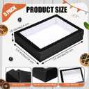 Sinload 10 Pcs Half Sheet Cake Box with Window & Board, Black, 19x14x4 Inch