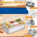 Countertop Food Serving Display Container with Clear Lid, Stainless Steel Serving Tray Catering Supplies Buffet Display Condiment Container for Restaurant Hotel Kitchen (6 Pan)