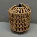 Plug In Pendant Light, 15FT Hemp Rope Cord,Hanging Lights With Plug In Cord Dimmable Rattan Hanging Lamp Wicker Woven Basket Lampshade, Industrial Plug In Ceiling Light Fixture For Kitchen (brown)