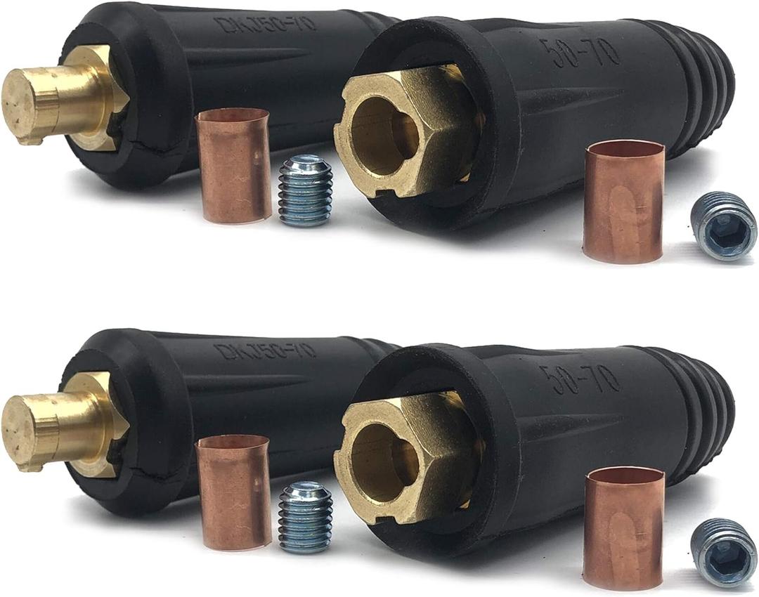 RX WELD Welding Cable Quick Connector Pair DINSE-Style (300Amp-400Amp (#1-2/0) 50-70 SQ-MM 2-set)
