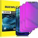 3 Pack for iPhone 12/ iPhone 12 Pro Privacy Screen Protector, Eye Protection Full Coverage Purple Colorful Anti Spy Tempered Glass Film, No Bubble Easy Installation Frame