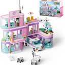 QLT QIAOLETONG Friends City Hospital Building Set, Ambulance Truck with Hospital Bed Wheelchair Playset Birthday, Gift for Boys Girls Kids 6+ Years Old-Compatible with Lego for Girls Age 8-12